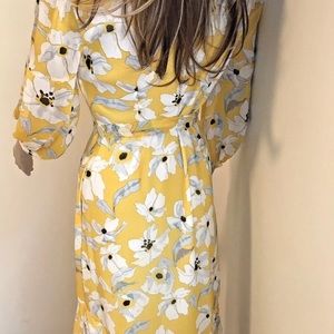 banana republic yellow floral dress